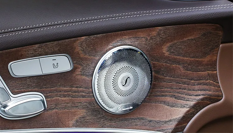 Для Mercedes Benz C Class W205- автомобиль-Стайлинг из нержавеющей стали автомобиль дверной динамик декоративная крышка Накладка 3D наклейка