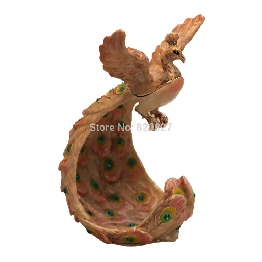 Большой мужской Павлин статуэтка в коробке Чешские кристаллы Птица Ювелирные