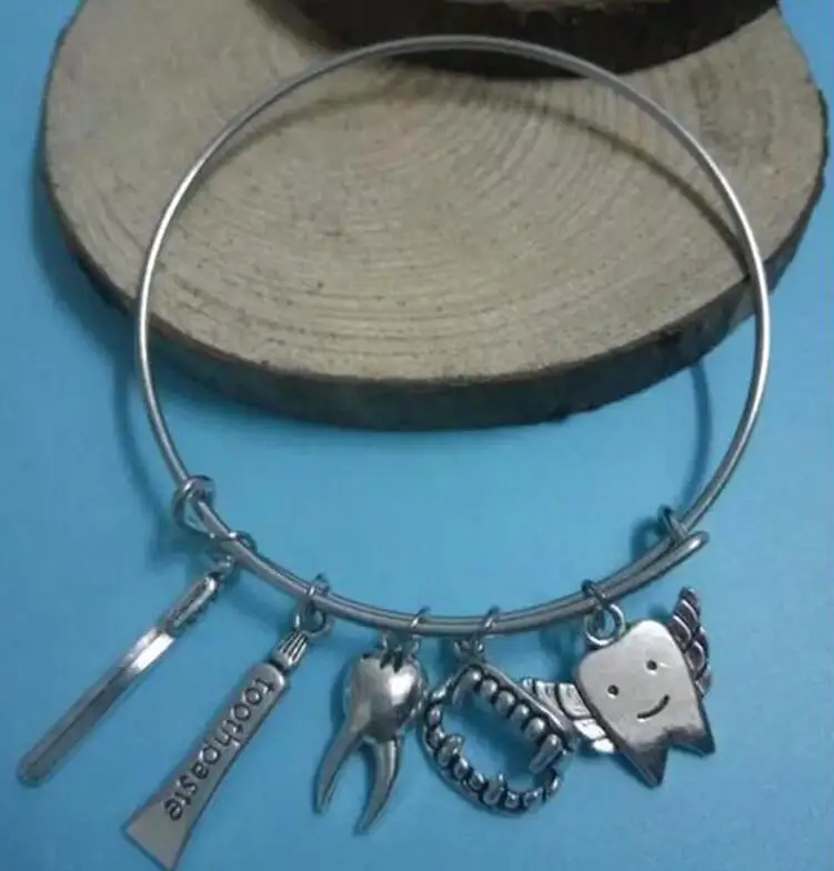 Браслеты и браслеты в стиле стимпанк винтажные подвески с зубной пастой Зубной 3D