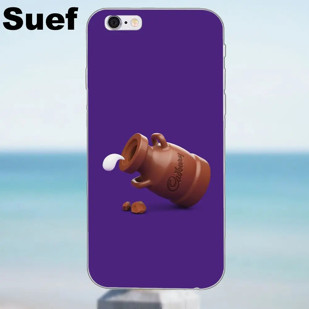 Suef мягкое милое молочное молоко для кожи Cadbury iPhone 4 4S 5 5S 5C SE 6 6S 7 8 Plus X Samsung Galaxy A3 A5 J1 J3
