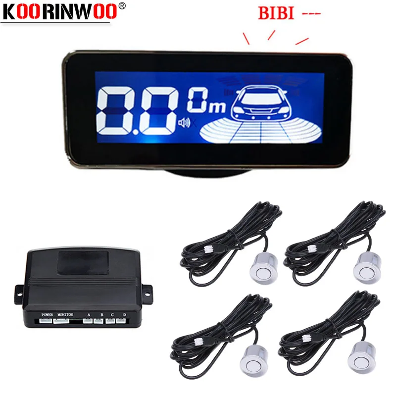 Koorinwoo Parkmaster светодиодный дисплей, датчик парковки автомобиля, многоцветная подсветка, дисплей, 4 системы, Автомобильный Обратный радар, Парктроник, датчик s