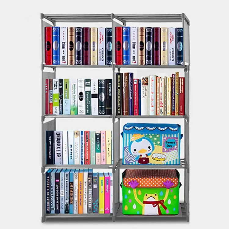Книжный шкаф 4 полки для хранения книжная полка деревянная мебель 13 шт. 10 шт. 26 шт. Регулируемая книга 7 шт. 48 шт. стеллажи 5 шт - Цвет: gray