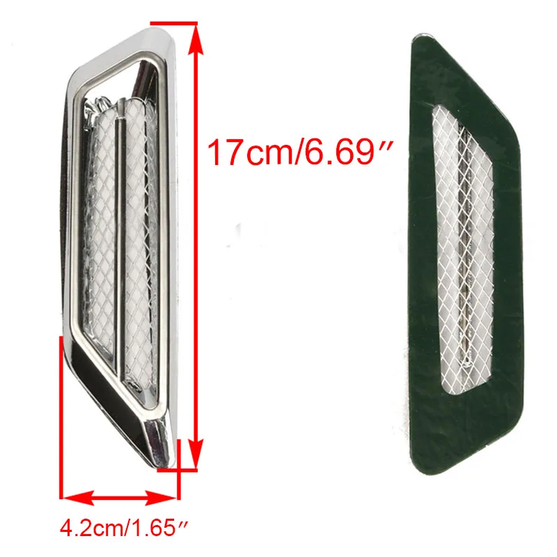 

JX-LCLYL 2pcs Chrome Car SUV Air Flow Fender Side Vent Decoration Sticker For BMW Benz