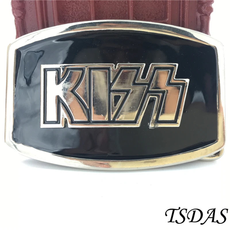 Мужской ремень пряжка Овальный музыка в стиле рок панк поцелуй съемный