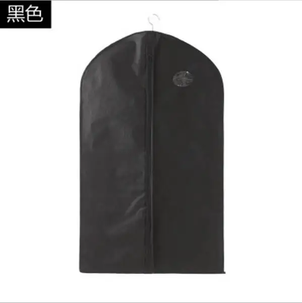 black Сумка для одежды, костюмы для одежды, пылезащитный чехол, мешки для пыли, черный, серый цвет, для хранения гардероба, нетканый материал, бытовая Пылезащитная вешалка - Цвет: black