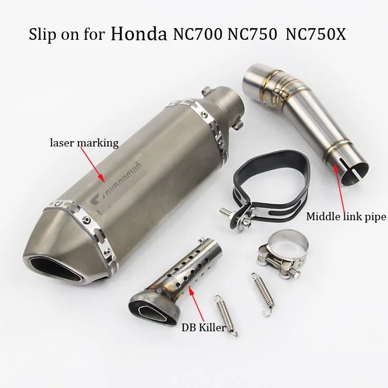 5 цветов слипоны для Honda NC700 NC750 NC750X глушитель мотоцикла со средним соединением трубы из нержавеющей стали