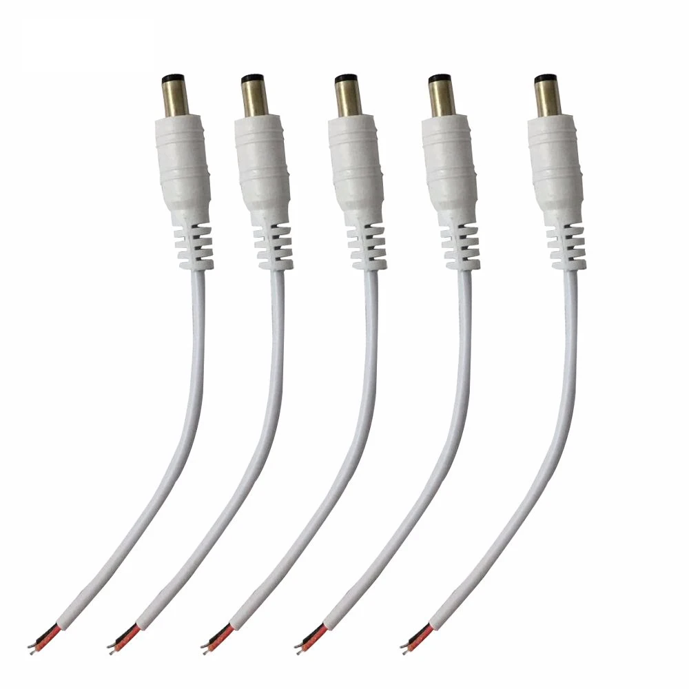 GRN-FLASHING 5.5x2.1mm DC Male Power Jack Connector Adapter Wire Cable For 5050 3528 led strip CCTV IP camera | Обустройство дома