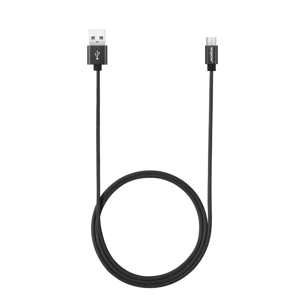 Черный Wopow LB-103 Micro USB кабель для передачи данных 1 метр Быстрая зарядка джинсовый плетеный кабель мобильного телефона usb зарядная линия универсальный для Android - Цвет: Черный