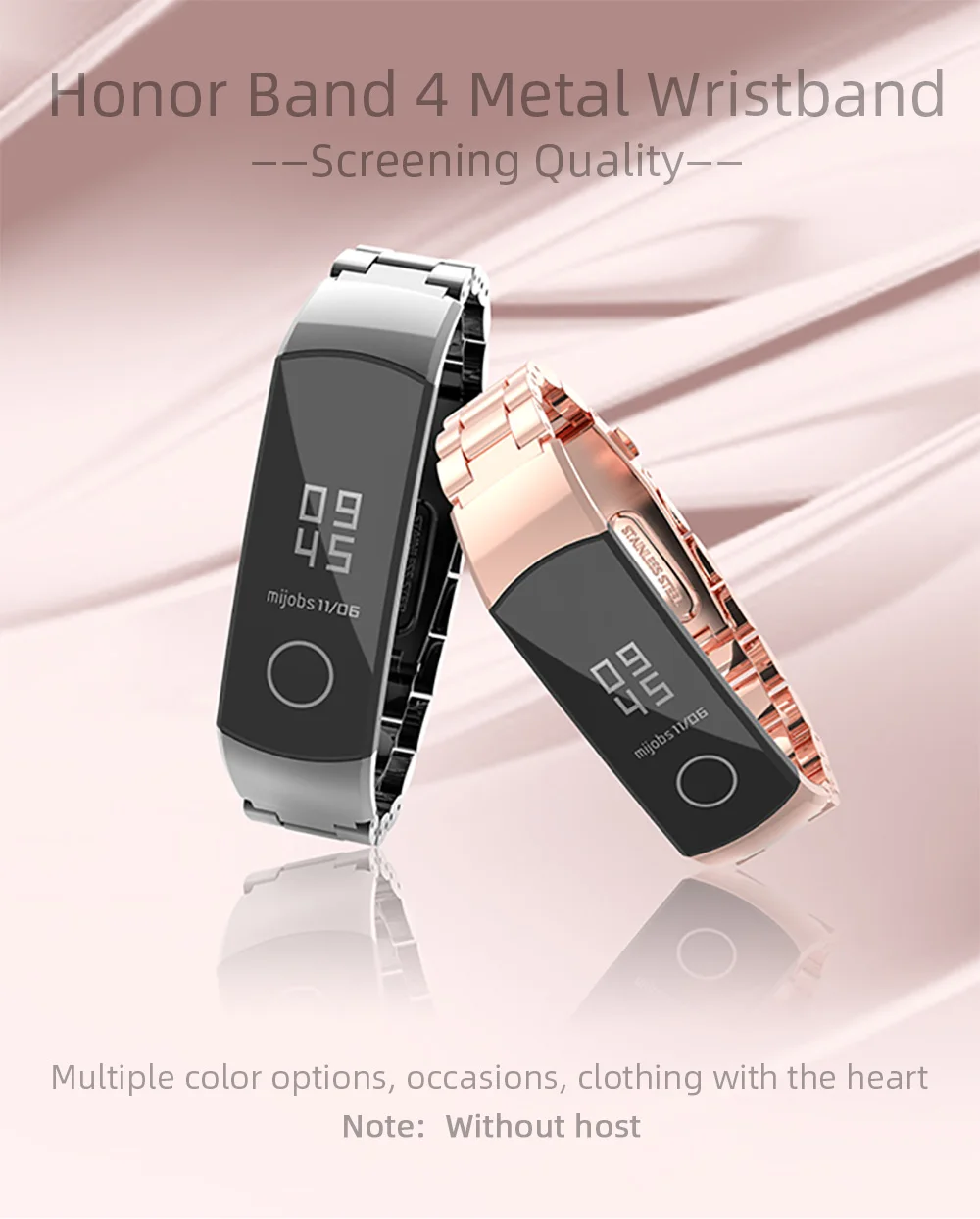 Mijobs металлический ремешок для huawei Honor Band 5 Смарт-часы браслет ремешок для Honor Band 4 ремешок стальной браслет аксессуары
