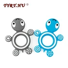 TYRY.HU, 1 шт., силиконовые игрушки для прорезывания зубов в виде черепахи из мультфильма, грызуны, Детская жевательная цепочка для пустышки для мам, инструмент сделай сам