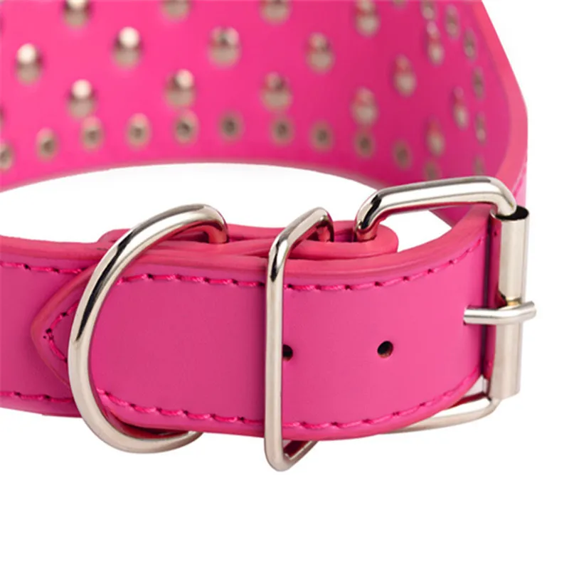 Модный 2 дюймовый широкий кожаный ошейник для собак с шипами питбуля бульдога