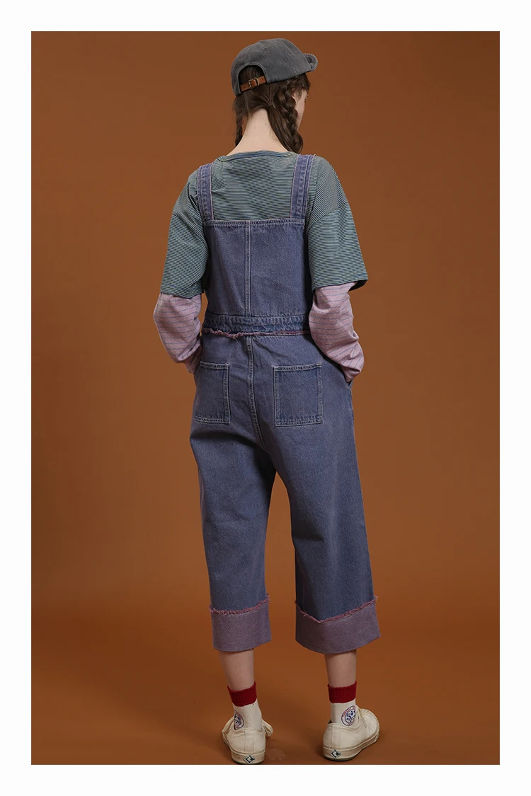 Новинка весны 2017 модные женские комбинезоны длинные джинсовые широкие брюки