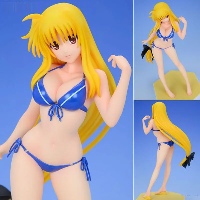 

Anime figure Magical Girl Lyrical Nanoha StrikerS Fate Testarossa Harlaown Ver.2 swimsuit PVC action figure collection model toy