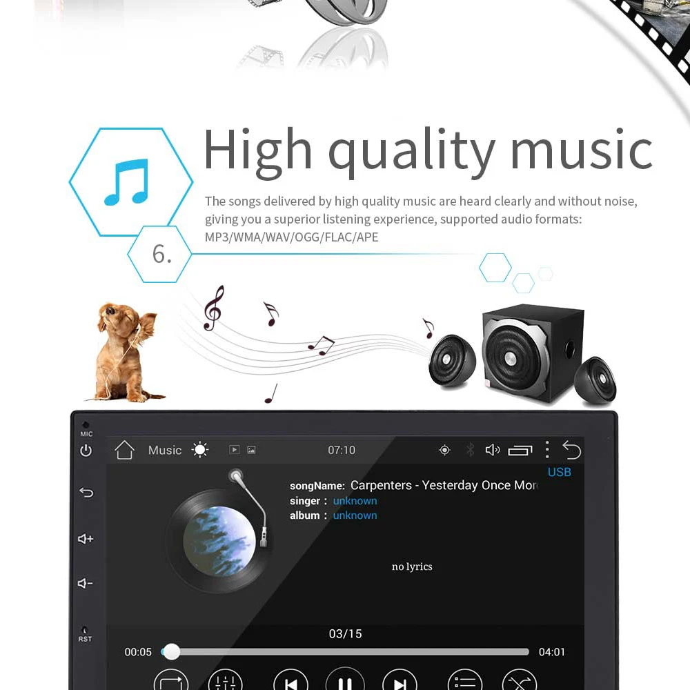 Радио 2Din " HD Android плеер сенсорный экран цифровой дисплей Bluetooth Мультимедиа FM AUX USB Стерео Авторадио резервный монитор