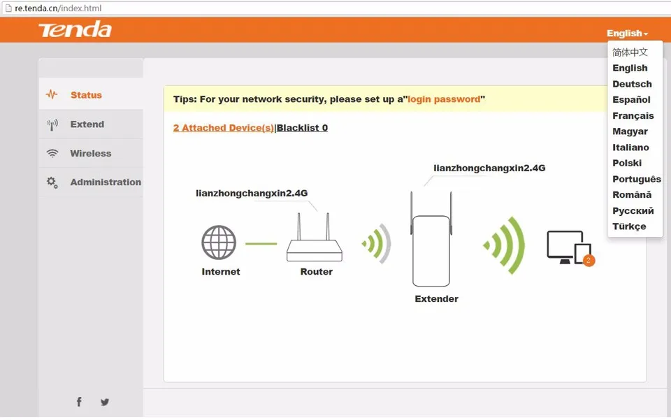 Tenda A12 300 Мбит/с Wi-Fi ретранслятор, идеальный партнер беспроводного WiFi роутера беспроводной расширитель диапазона Wi-Fi усилитель сигнала расширитель