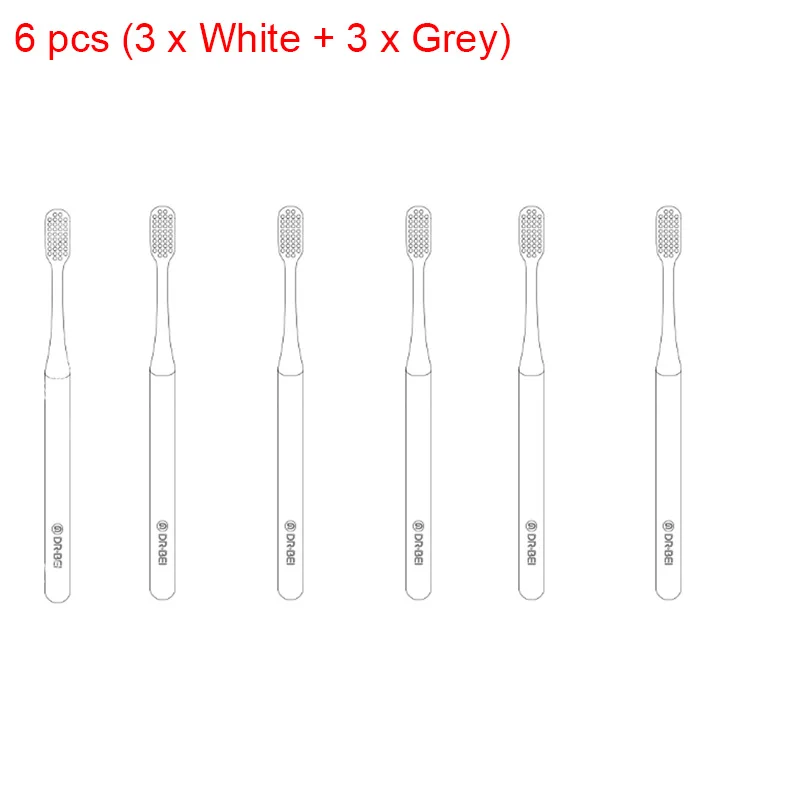 6pcs in Pack 6 шт. Новинка Xiaomi Mijia Doctor B зубная щетка Молодежная версия лучшая щетка проволока 2 цвета уход за деснами ежедневная Чистка - Цвет: 6pcs in Pack