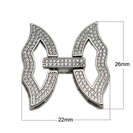 Beadsnice чистого 925 пробы серебра кубического циркония DIY ювелирных изделий складной над застежкой ювелирных изделий Разъем составные части ожерелья ID35282