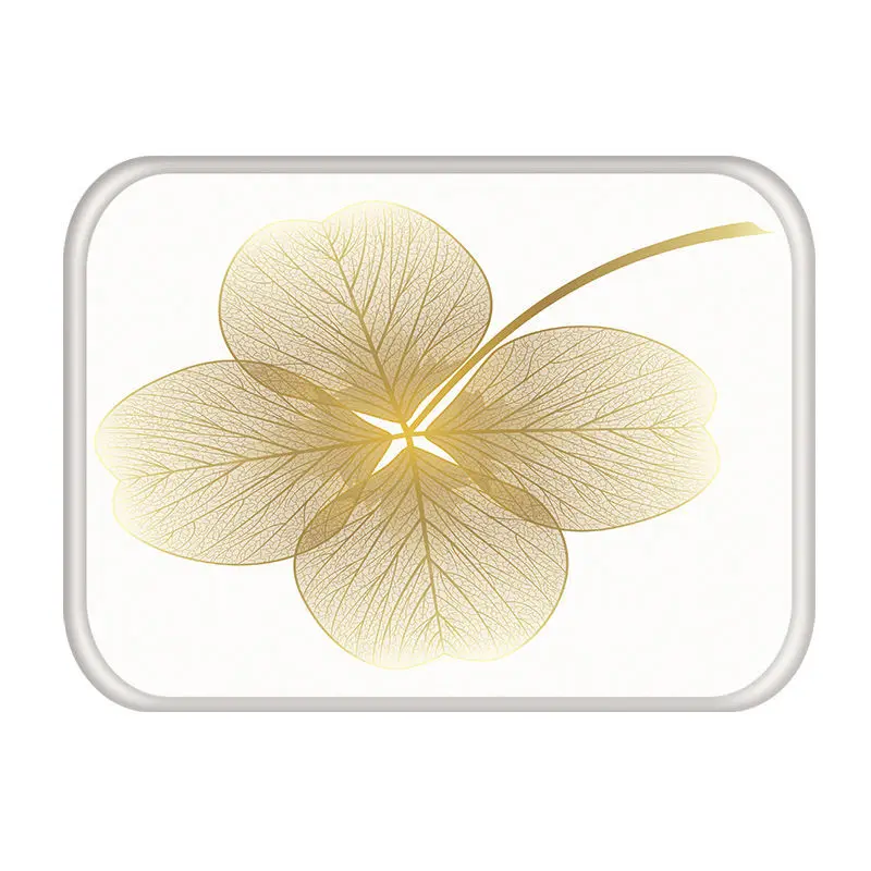 Golden Tropical Leaves Kitchen Entrance Door Mat Coral Velvet Carpet Rubber Colorful Indoor Floor Mats Non-Anti-Slip Rug 48255