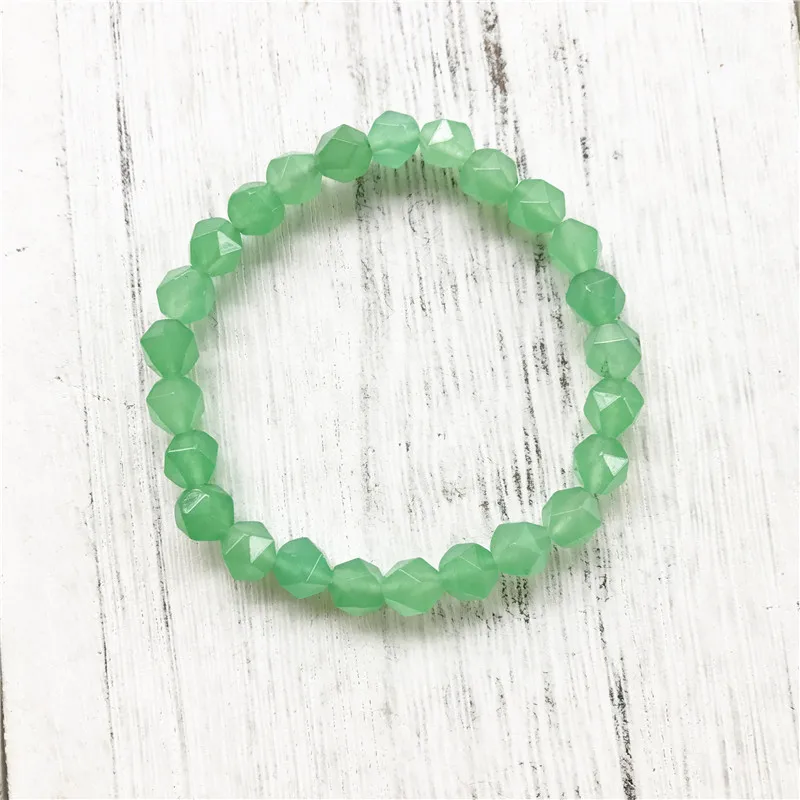 8ММ Естественный Красивый Отдел Зеленый Авантюрин Браслет Модная Мужская И Женская Бижутерия Личность Большие Бусины Обаяние Запястье на.
