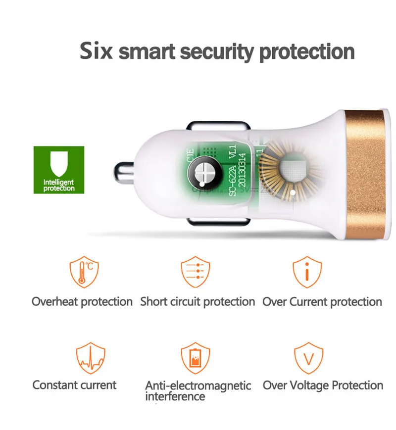 Автомобильное зарядное устройство мини-дисплей напряжения и тока 2USB 2 1 A