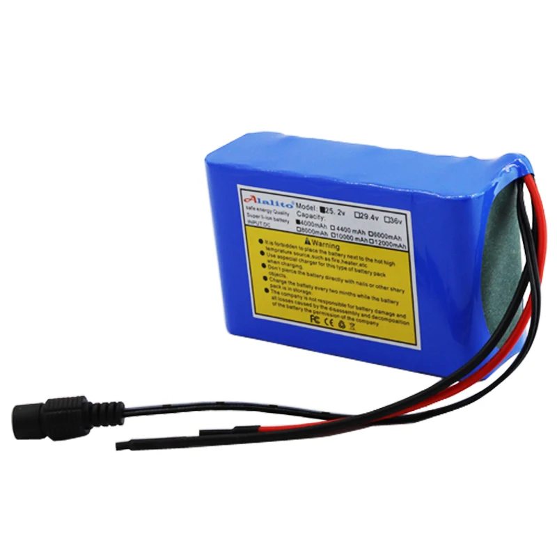 Alalito Высокая емкость 24 V 4Ah 18650 литий-ионный аккумулятор 25,2 v 4000 mAh Электрический велосипед мопед/Электрический/литий-ионный аккумулятор