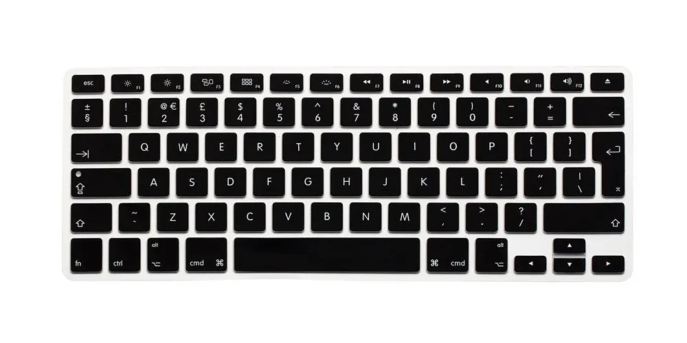 Для Apple Macbook Air Pro retina 1" 15" 1" Европейская клавиатура 2013 EU/британский английский силиконовый чехол для клавиатуры - Цвет: EU Black
