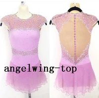 figure skating dress pink women competition skating dresses custom figure skating costumes girls skating clothing free shipping