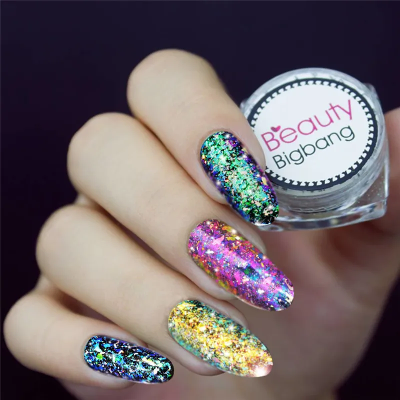 BeautyBigBang 0 2g хамелеон лак для ногтей с блестками Нерегулярные Flakies порошок