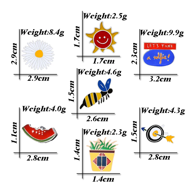 Милый мультфильм брошь Летающий цветок насекомых завод эмалированные булавки