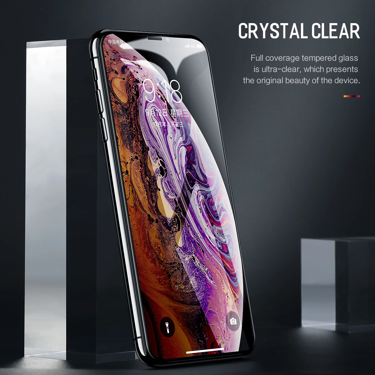 ROCK Полное покрытие экрана протектор для iPhone XS Max изогнутый край Ультратонкий Закаленное стекло для iPhone 6,"