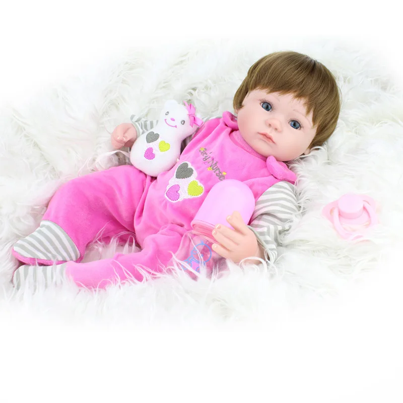 Милые маленькие мягкие силиконовые виниловые куклы 42 см Кукла Reborn Baby коричневый