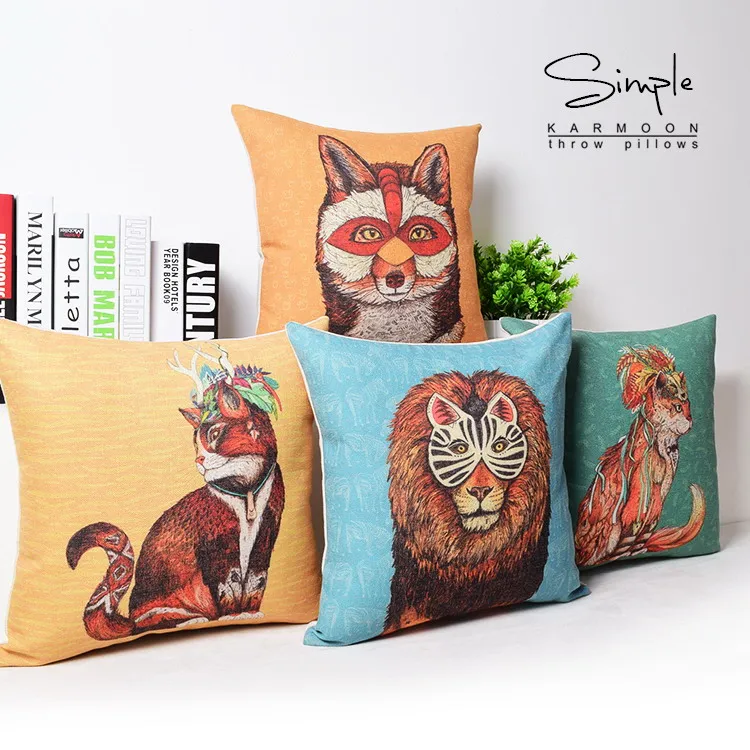 С изображением животных котов Лев лиса Наволочка на подушку Маскарадная маска