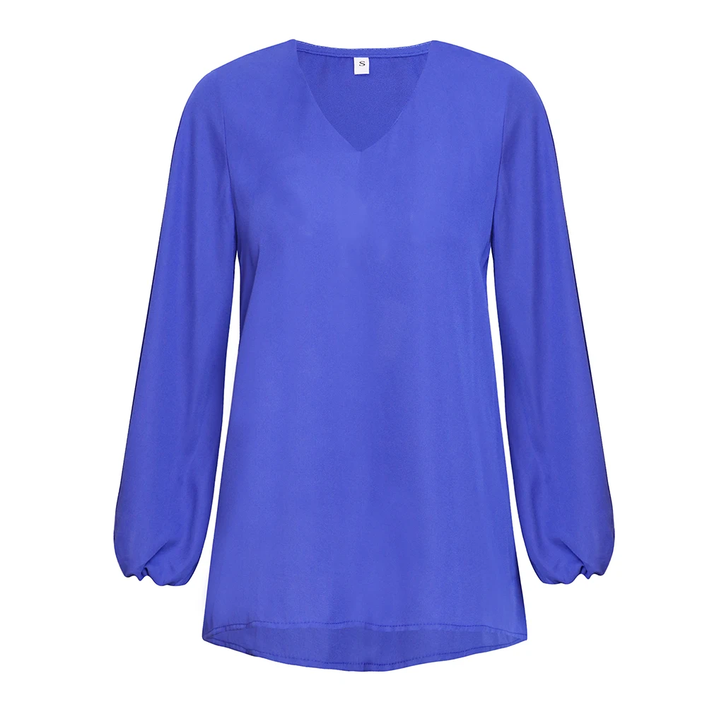 Baharcelin 4XL 5XL летние женские рубашки для девочек топы Летняя однотонная втулка Свободная шифоновая блузка рубашка плюс размер верхняя одежда