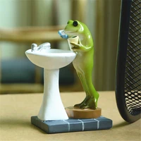 resin creative frog figurine nordic animal statues for interior home desktop living room decor modern accessories kid gifts