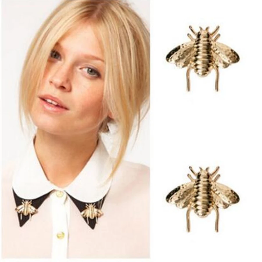 2 шт./компл. брошь в классическом стиле пчела винтажная рубашка броши на воротник