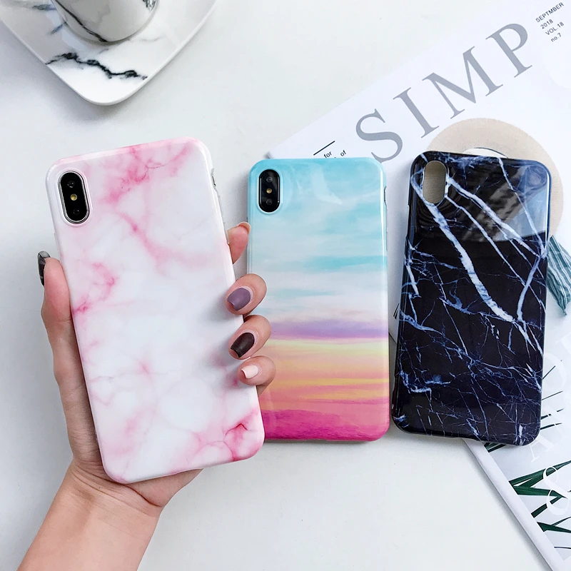 Роскошный мраморный силиконовый чехол для телефона iphone XS Max X XR 7 8 6 6S Plus мягкий