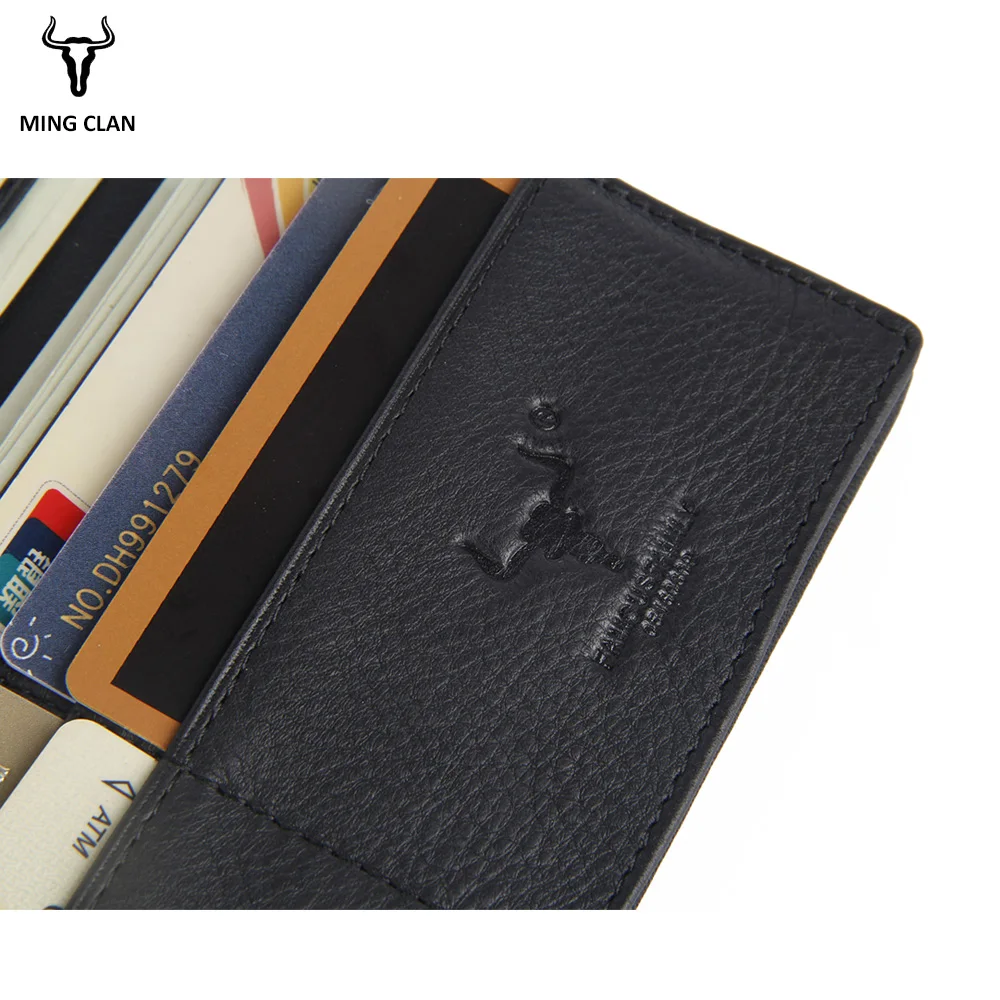 Mingclan Wallet Men Leather Wallets Business Brand Card Holder Coin Purse Men's Zipper Wallet Leather Clutch Carteira Masculina