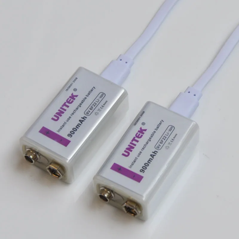 2 шт. литий-ионная аккумуляторная батарея USB 9 в 900 мАч 6F22 ячейка для микрофона