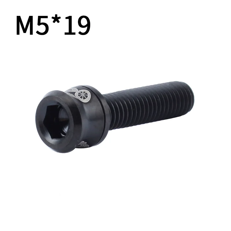 M5-19 Black Muqzi Горный Руль для шоссейного велосипеда велосипед M5* 15/17/19 мм Титан сплав винт складной велосипед стволовых винт для руля - Цвет: M5-19 Black