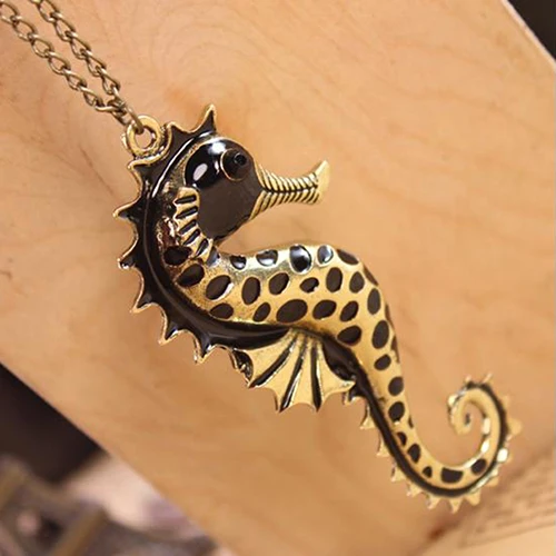 Unisex Fashion Cute Ocean Animal Seahorse Pendant Sweater Chain Long Necklace | Украшения и аксессуары