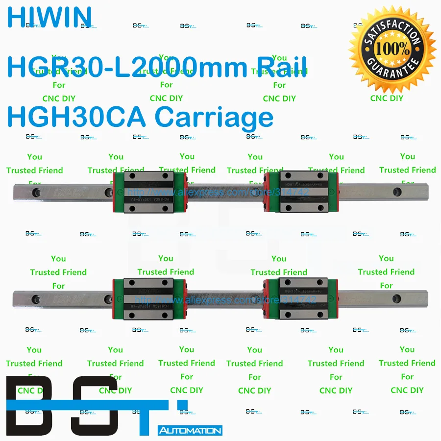 Оригинал HIWIN Линейная направляющая 4 шт. HGR30 l2000мм линейная с 8 HGH30CA узкий линейный
