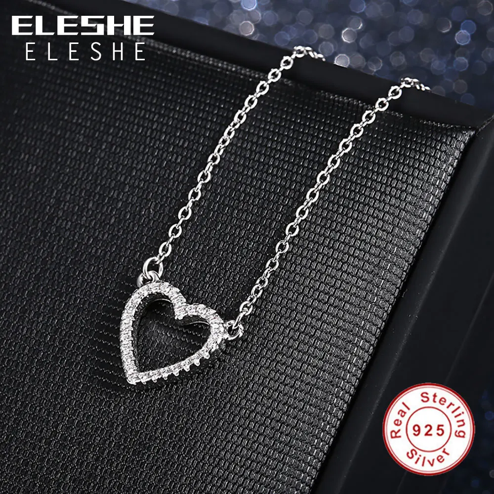 Женское Ожерелье с кулоном ELESHE из 100% серебра 925 пробы австрийским кристаллом в