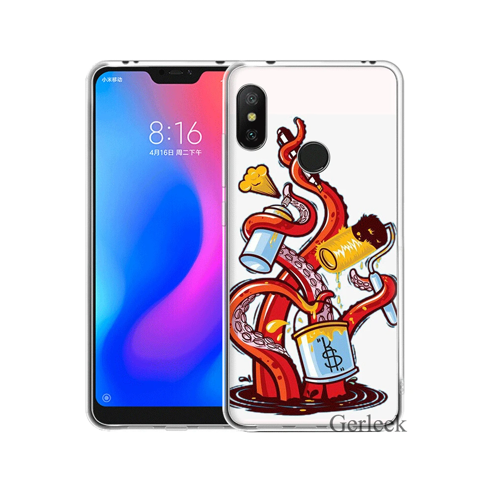Жесткий чехол Desxz Blue Sea Octopus для Xiaomi Mi A2 A1 5X 6X 6 8 9 9se 5 5S MAX 3 Lite | Мобильные телефоны и