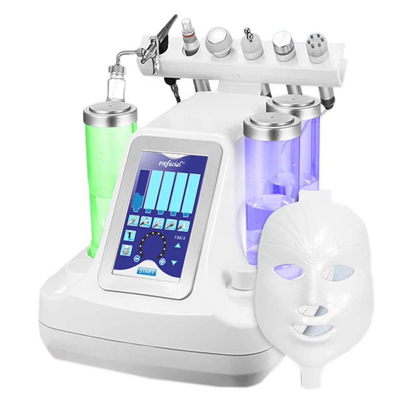 NEW 7 in 1 Vacuum Face Cleaning Hydra Facial Water Oxygen Jet Peel Machine Massage Skin Care BIO Light RF Beauty Device