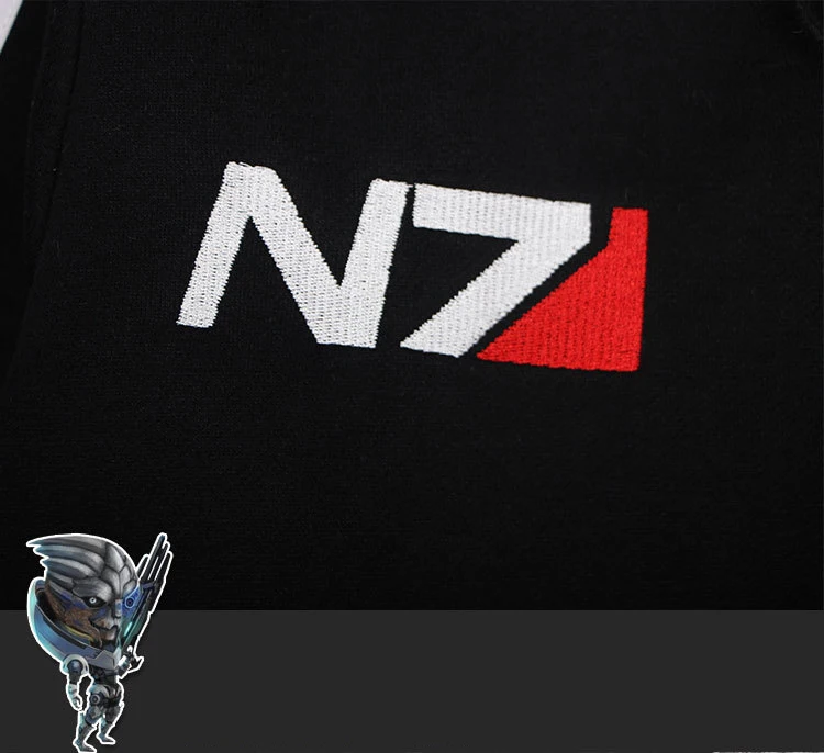 Толстовки Mass Effect, Мужская толстовка на молнии с аниме, мужской спортивный костюм, куртка-кардиган, Повседневная Толстовка с капюшоном, флисовая куртка N7, костюм