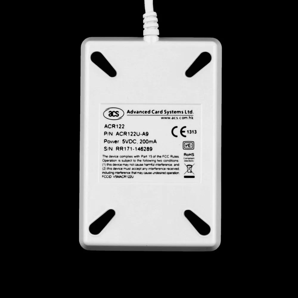NFC ACR122U RFID считыватель смарт-карт Писатель Копир Дубликатор записываемый клон программное обеспечение USB S50 13,56 МГц ISO/IEC18092+ 5 шт M1 карты
