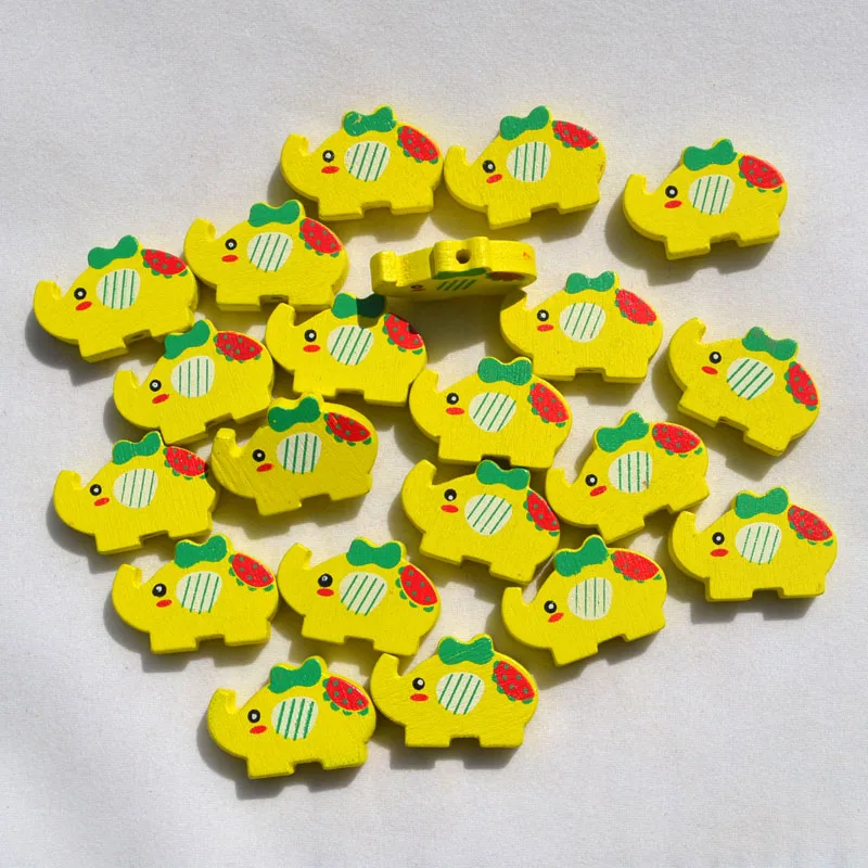 40 шт./лот детские ювелирные изделия Мультяшные деревянные бусины с принтом