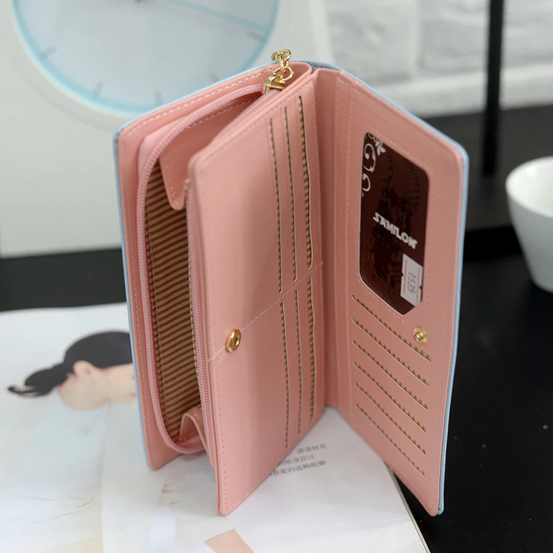 Женские кошельки и бумажники 2020 женский клатч на молнии с мультяшными кошками