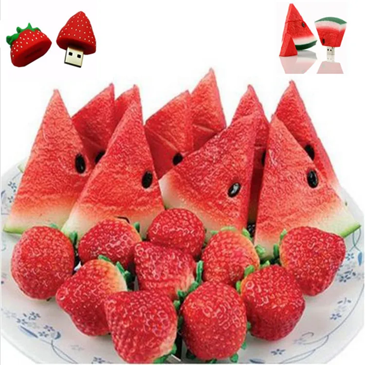 

funny fruit cute pendrive cartoon strawberry usb flash drive drives 8GB 16GB 32GB pendrives memory stick pen driver thumb drive