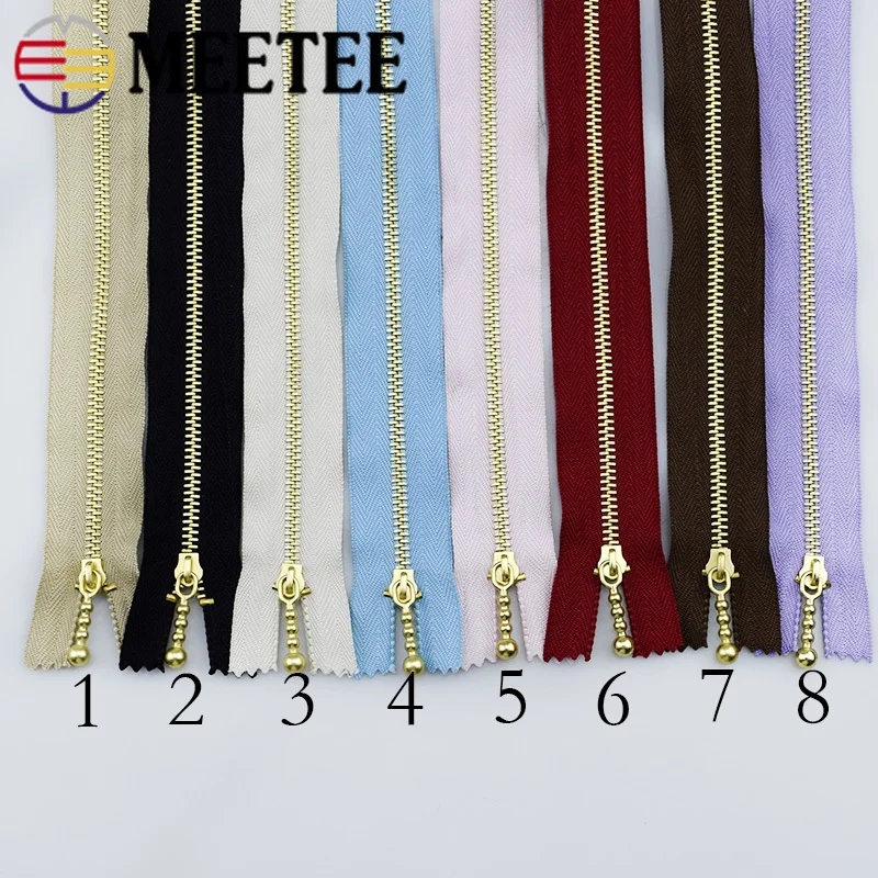 10 шт. Meetee 3 # Золотой 20 см застежка молния металлическая для шитье ремонт набор
